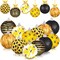 12 Pieces 2 Inch Bee Ornament for Tree Bee Hanging Ornaments Decorations Black Honeycomb Balls Summer Tree Decorations for Baby Shower Holiday Party Favors